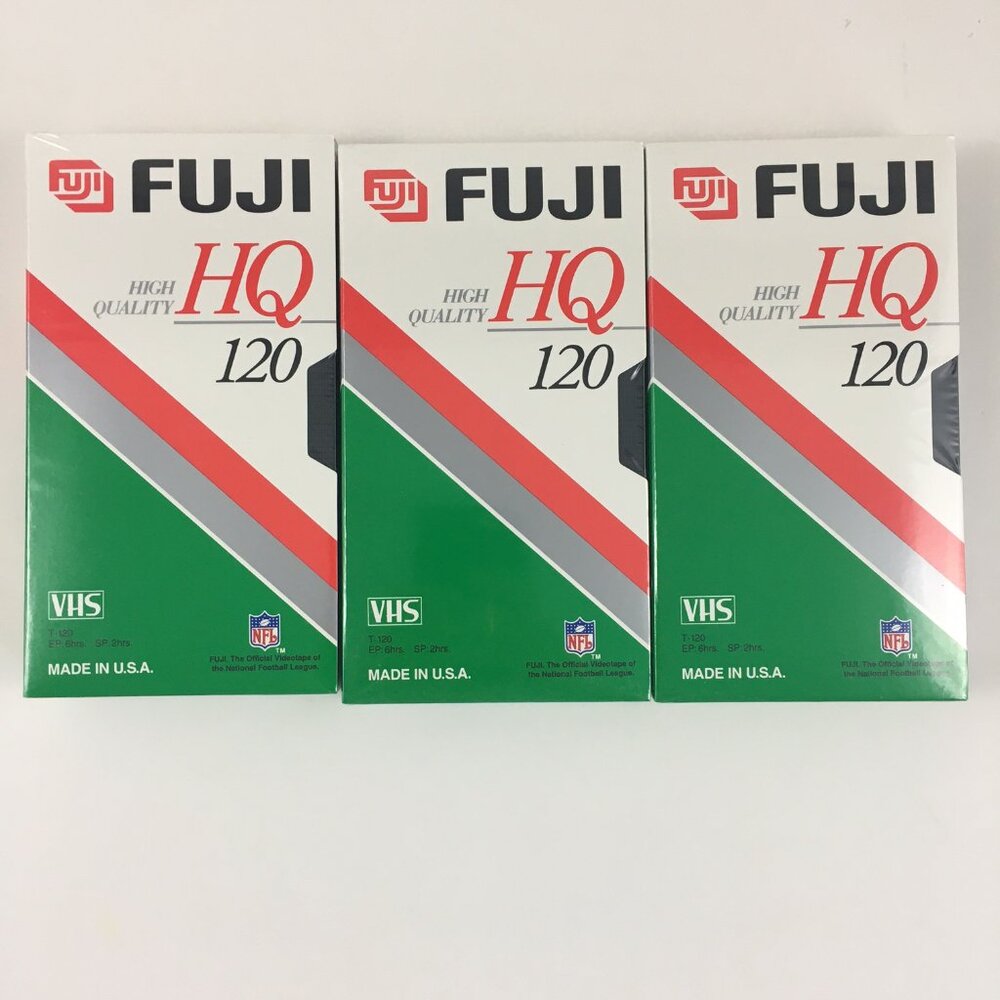 3 Fuji HQ-120 VHS Sealed New Video Cassette Tapes